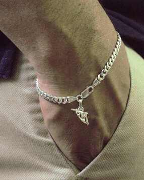 akshat sapphire Sterling Silver Curb Bracelet with God Ram Name-picture-34