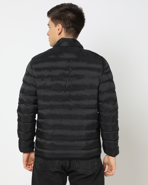 Men Quilted Slim Fit Hooded Puffer Jacket