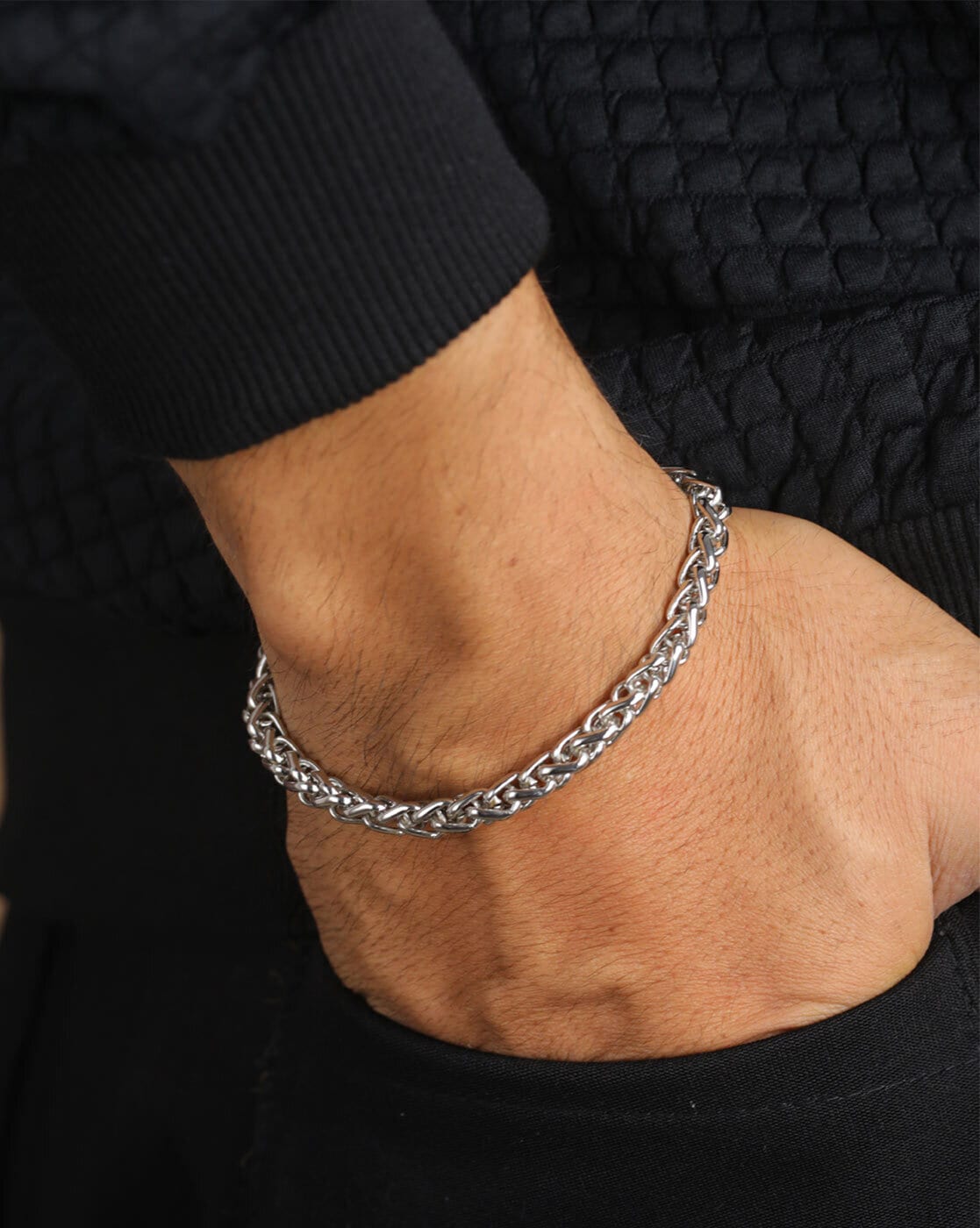 Buy Silver-Toned Bracelets & Kadas for Men by Bold by Priyaasi Online