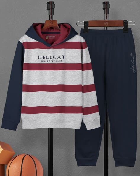 Hellcat Girls Striped Hoodie & Joggers Set