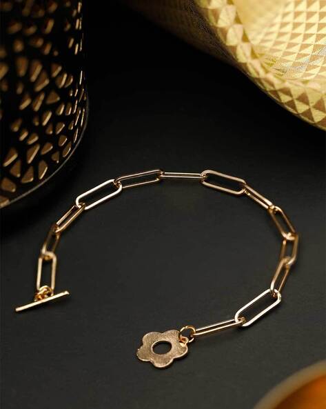 Little Gigi Lilac bracelet, Rectangle plaque, Yellow Gold, 5.1
