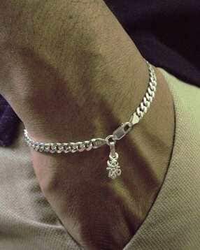 akshat sapphire Silver Curb Bracelet with 786-picture-49