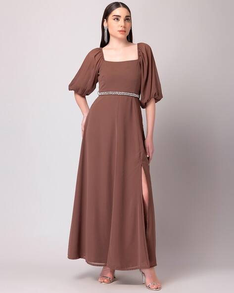 Women Relaxed Fit Maxi Dress with Side Slit