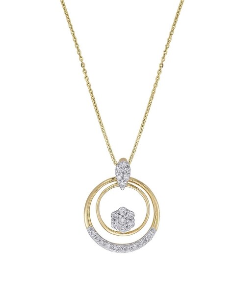 Buy White Gold Eternity Diamond Pendant Circle Pendant Necklace Round Diamond  Circle Diamond Bouquet Circle Necklace Anniversary Gift Online in India -  Etsy