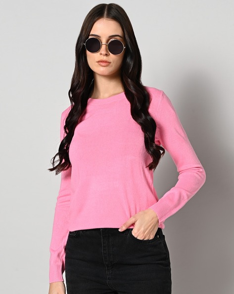 Marks & Spencer Solid Round-Neck Pullover