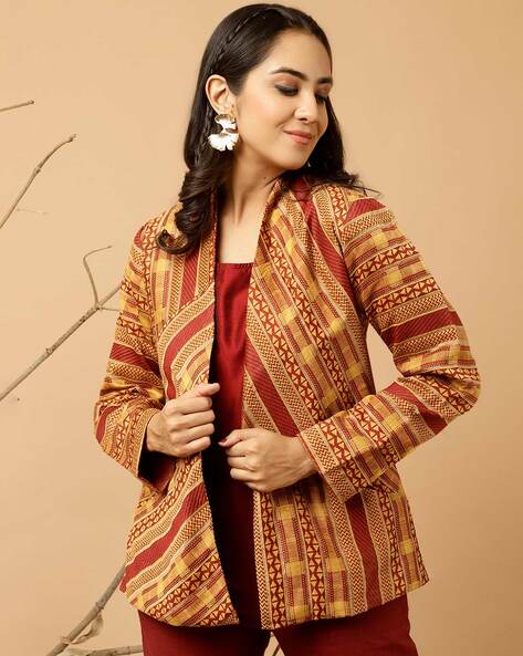 Jaipuri kurti sale with jacket