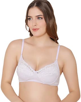 Women Floral Lace Non-Padded Bra-image-34