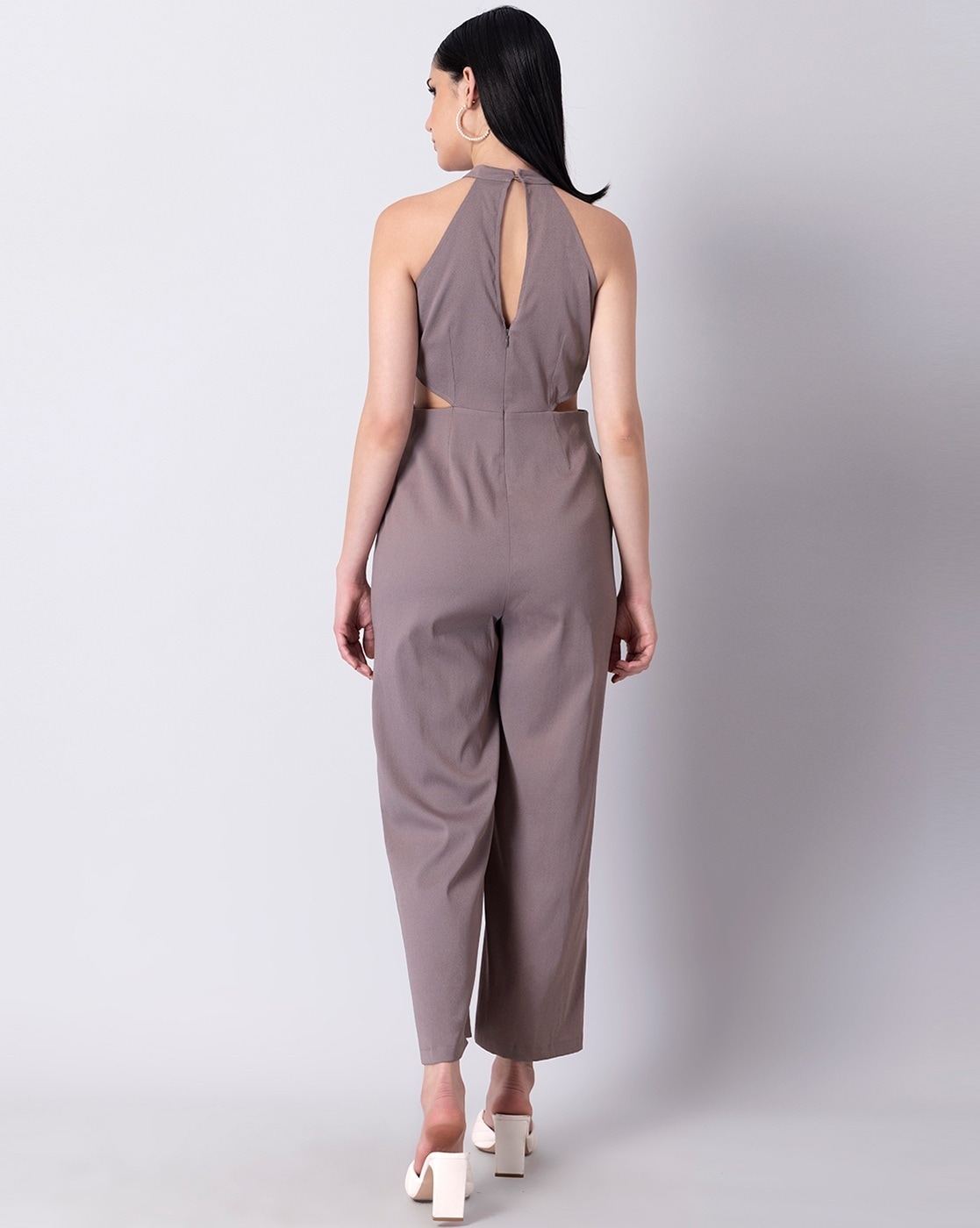Buy Women Grey Embellished Cross Back Jumpsuit - Date Night Dress Online  India - FabAlley