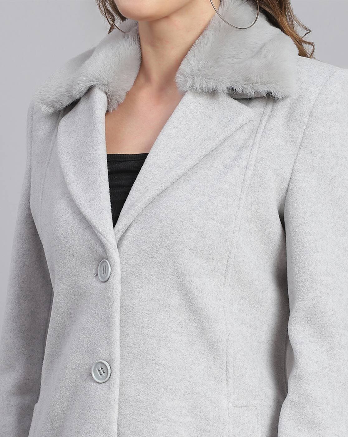 Women Regular Fit Coat with Slip Pocket