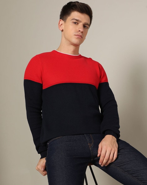 Mens black and hot sale red sweater