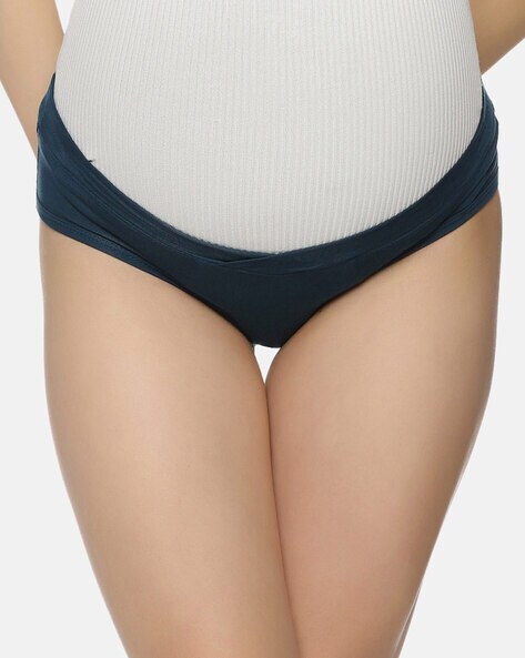 Gustave Women Cotton Underwear 3 Pack Maternity Low Waist Panties Pregnancy  Postpartum Under Bump Breathable Stretch Briefs Plus Size Underwear Blue