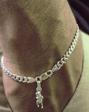 akshat sapphire Sterling Silver Curb Bracelet with Hanuman-picture-48
