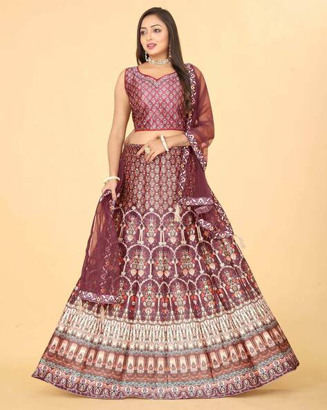 Amazon.com: stylishfashion Women's Net Embroidery Lehenga Choli Indian Semi  Stitched Lehenga Choli Pakistani Party Ghagraa Women (Choice 2, 2 US  XX-Small (Chest-34 waist-30)) : Clothing, Shoes & Jewelry