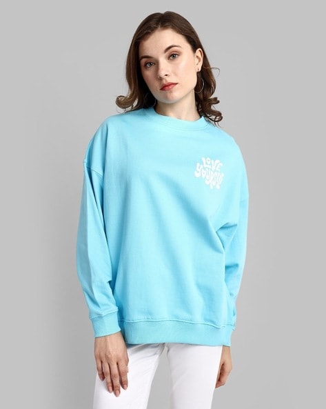 Oversized sweatshirt - Light blue - Ladies