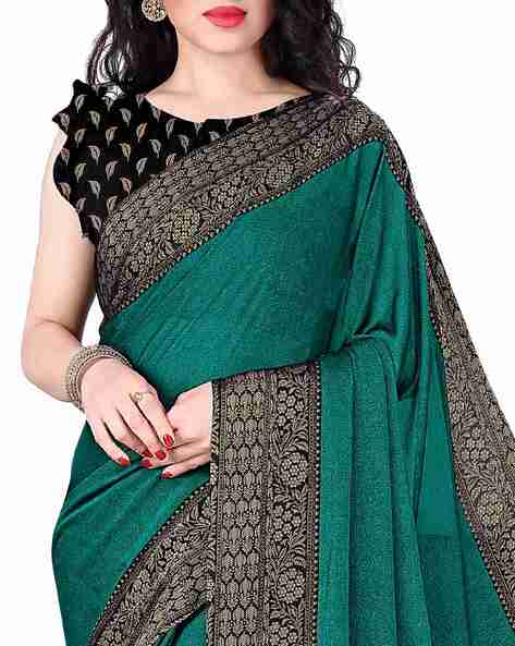 Black Color Chiffon Printed Saree - Latest Sarees - New In - Indian