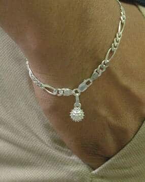 Silver Figaro Bracelet with Charm Surya