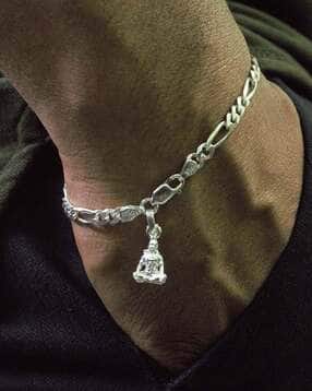 Silver Figaro Bracelet with Shiva-image-26