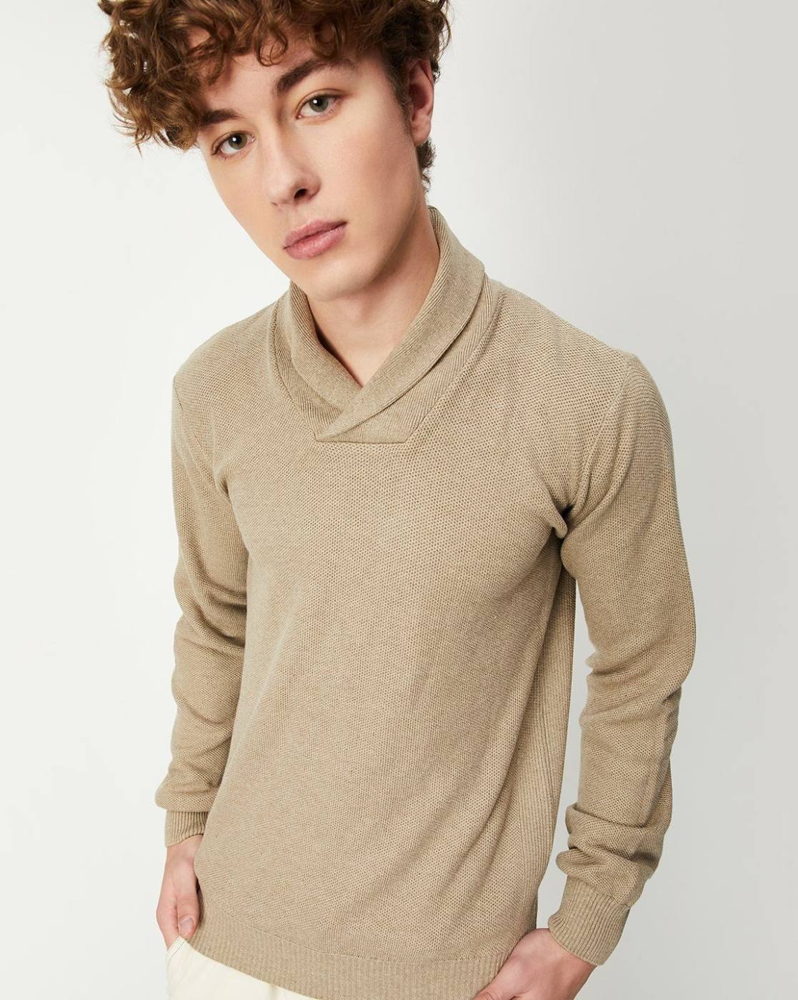 argue＊COTTON IDEAL PULLOVER / BEIGEサイズ①Pullover for Men in