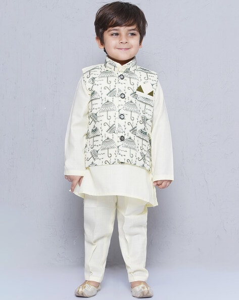 Aarom Clothing Party Wear Kids Designer Kurta Pajama with Printed Modi  Jacket Set at Rs 720/set in Indore