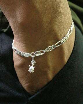 akshat sapphire Sterling Silver Figaro Bracelet with Tortoise-picture-29