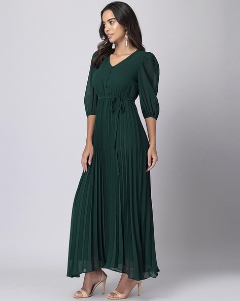 ASOS DESIGN binded seamed pleated satin maxi dress in dark rose | ASOS