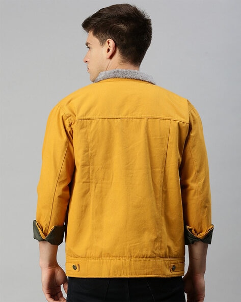 Korean Style Denim with Ripped Holes - Yellow / M | Denim jacket men, Mens  outfits, Mens jackets