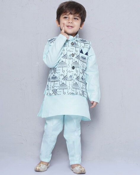 Boys Black Pure Silk Kurta Pyjamas With Nehru Jacket – DIVAWALK | Online  Shopping for Designer Jewellery, Clothing, Handbags in India