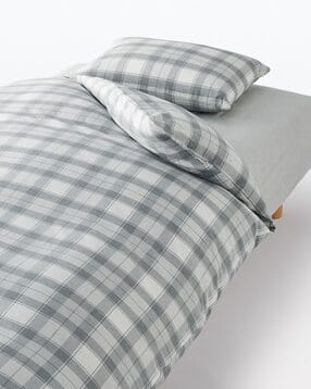 muji Cotton Checked Flannel Duvet Cover-picture-18