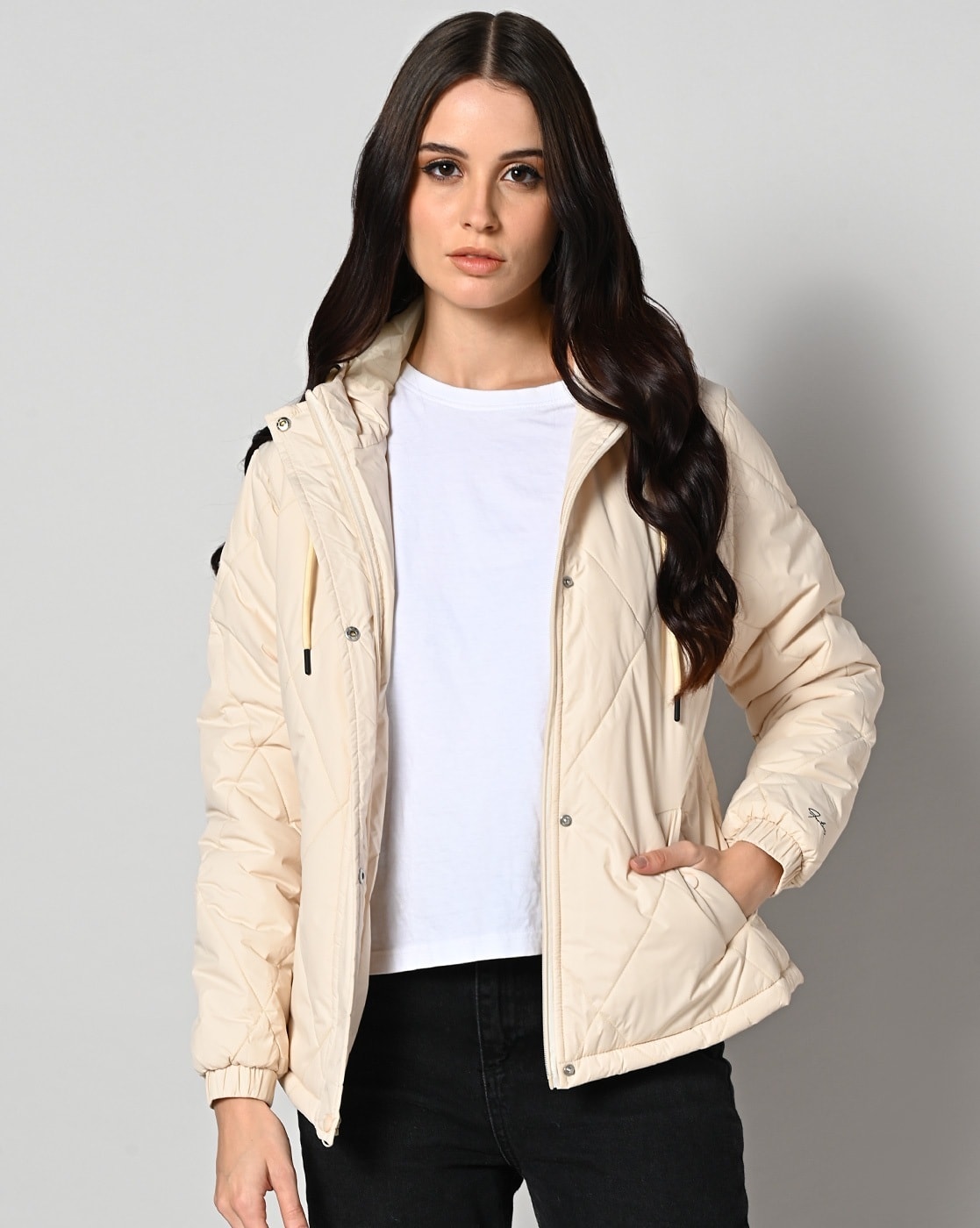 Cream jacket ladies on sale