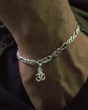 akshat sapphire Silver Figaro Bracelet with OM-picture-51