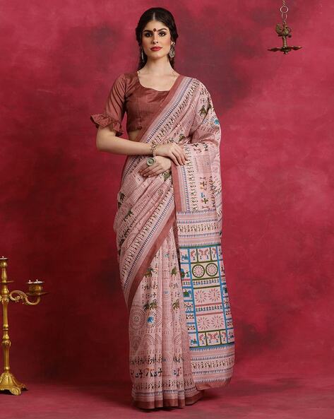 Tussar Silk Handpainted Warli Saree, Party Wear at Rs 9500 in Dumka