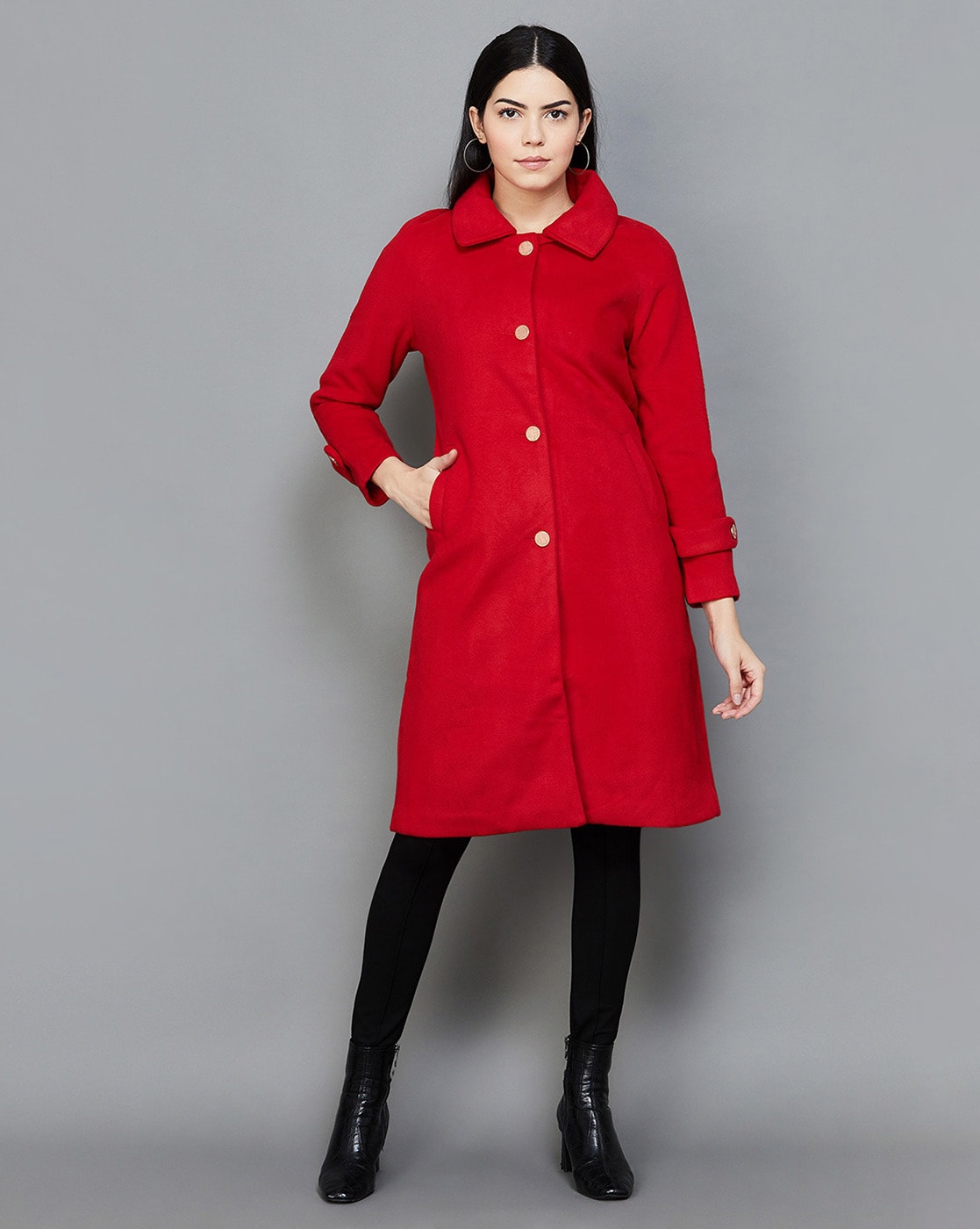 Buy MADAME Womens Solid Coat | Shoppers Stop