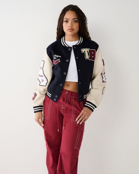 True Religion Long Sleeve Varsity Jacket | Dillard's