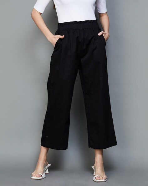 Buy Black Trousers & Pants for Women by Fable Street Online