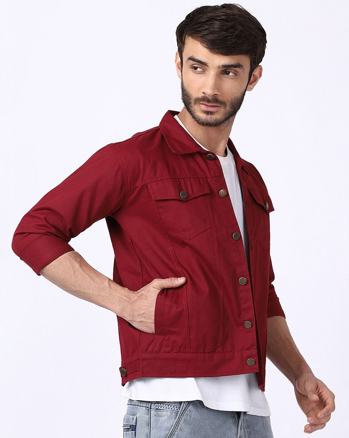 STREET 9 Women Maroon Solid Denim Jacket Price in India, Full  Specifications & Offers | DTashion.com