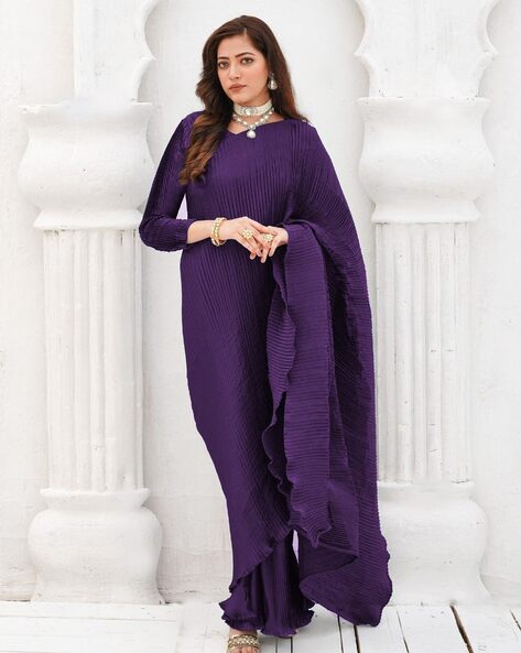 Georgette Party Wear Dhoti Style 1 Min Saree With Blouse Piece at Rs 675 in  Surat