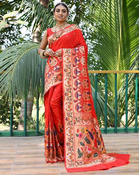 Lavanya The Label Off White & Red Floral Saree - Absolutely Desi