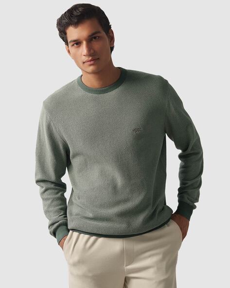 Men Regular Fit Crew-Neck Pullover