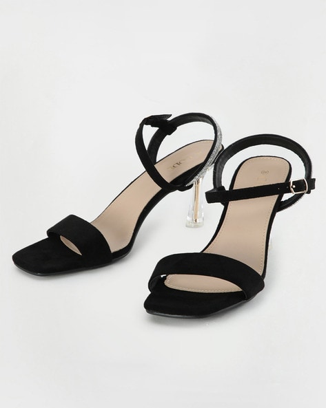 Square toe black sandals new arrivals