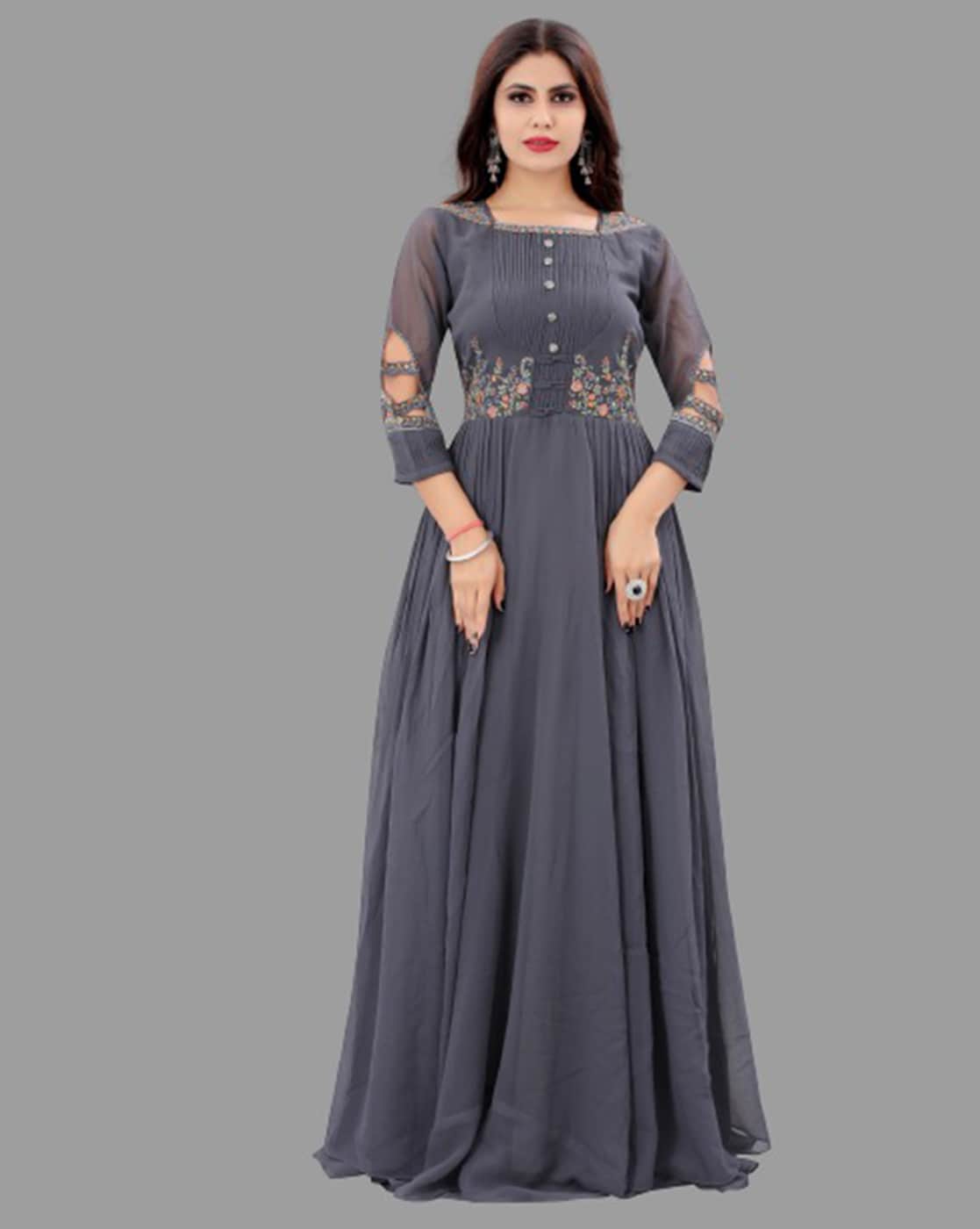 Buy Rakhi Grey colour fancy gown at Rs. 1500 online from Fab Funda gowns :  sr-1251-1