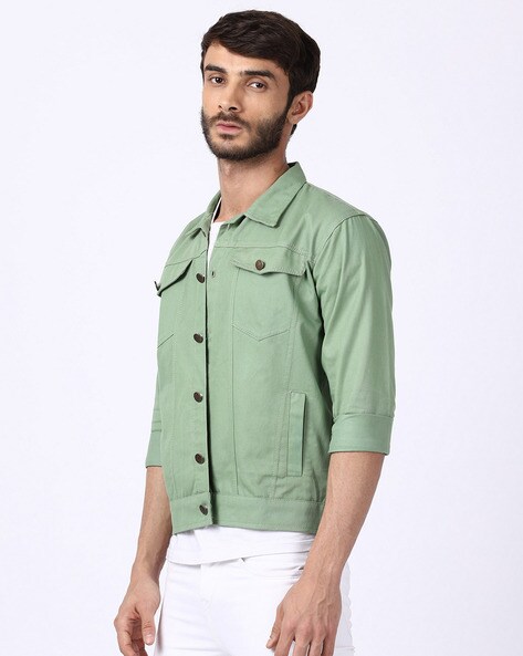 Sea green best sale denim jacket