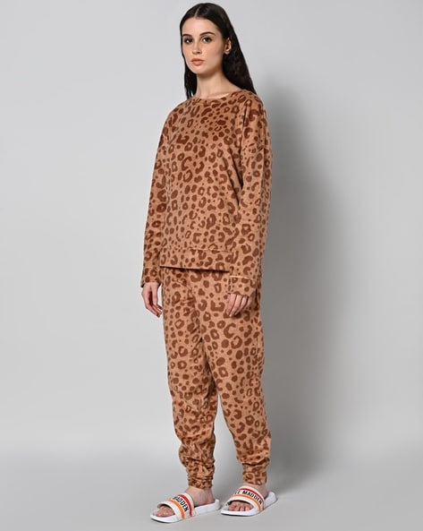 Fleece Animal Print Pyjamas Set