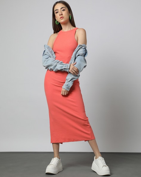 Buy Coral Pink Dresses for Women by Outryt Online