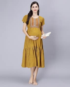 nightspree Women Embroidered Round-Neck Tiered Dress-picture-40
