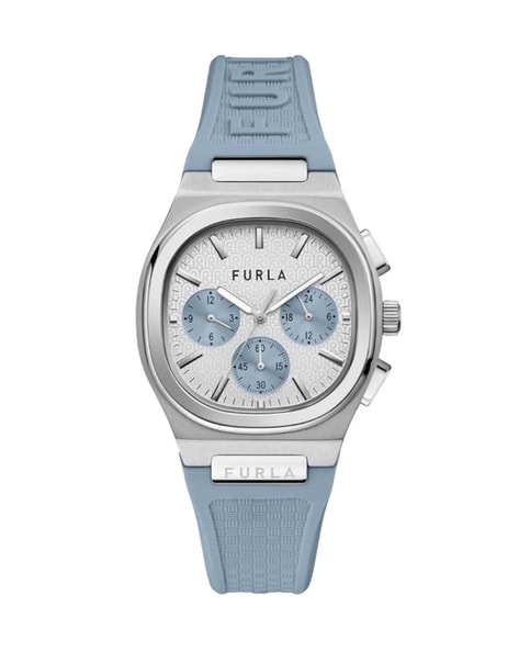 Furla Brown Leather Strap Watch in White | Lyst