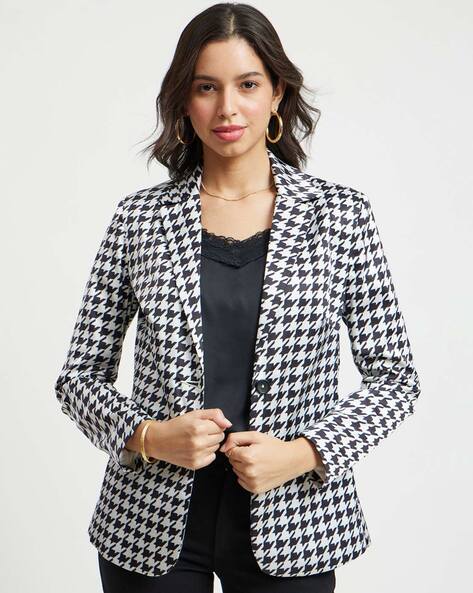 Houndstooth cheap peacoat women's