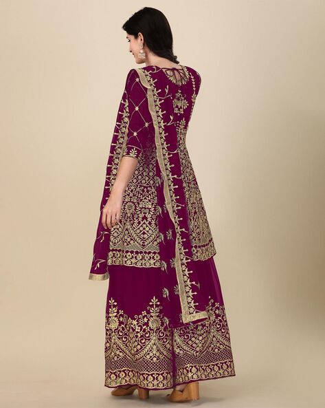 Buy Purple Dress Material for Women by Fashion Basket Online