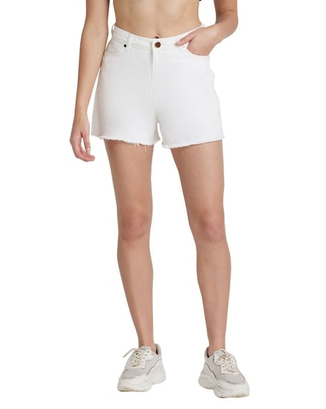 7 for all mankind Shorts Women 32 White Denim Shorts Distressed Hem | eBay-sgquangbinhtourist.com.vn