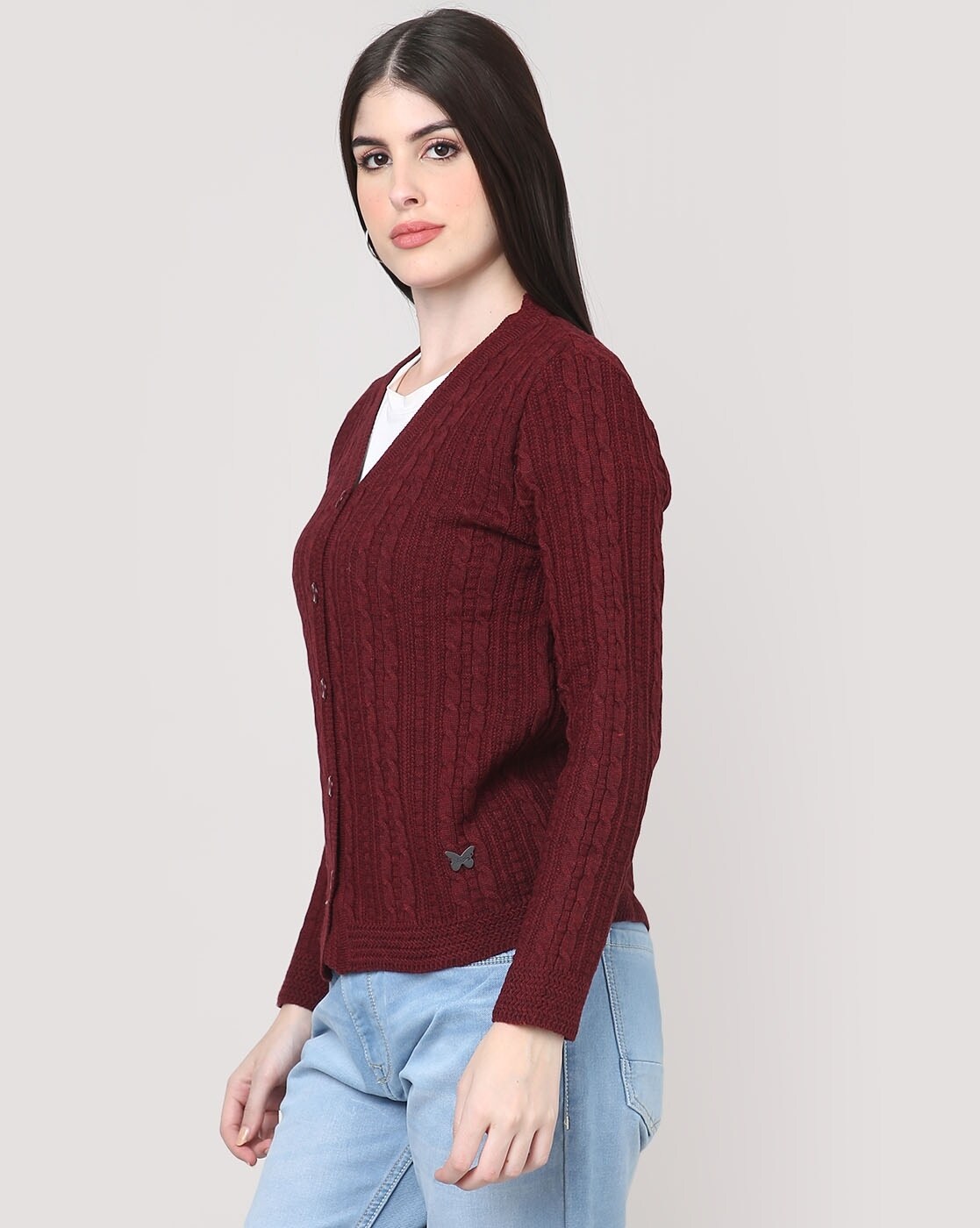 Wine deals colour cardigan