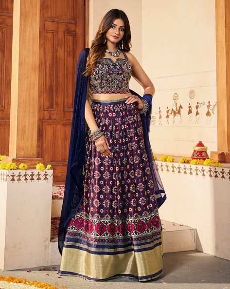 Buy Blue Net Designer Lehenga Choli. Online. – Odette